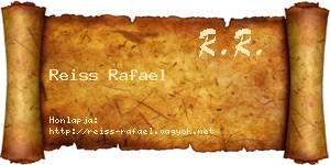 Reiss Rafael névjegykártya